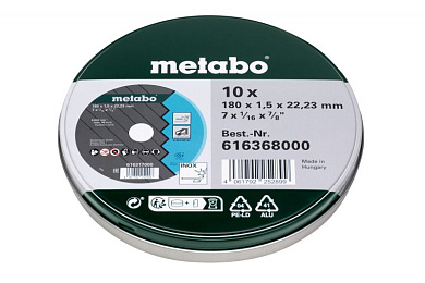 Набор отрезных дисков Metabo SP 180 x 1.5 x 22.23 мм INOX, 10 штук 616368000 Фото 1