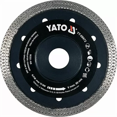 Диск отрезной Yato 125x1.6x10x22.2 мм (YT-59972) Фото 1