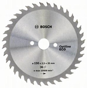 Диск пильный Bosch Optiline Wood ECO 150 x 20/16, Z36
