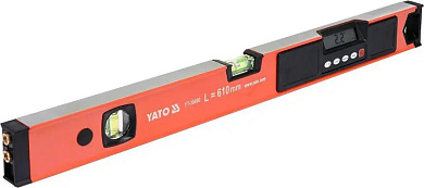 Рівень електронний YATO YT-30400 L= 610 мм. 2 капсули, лазерний промінь, дисплей (3mm/10m), алюмінієвий Фото 1