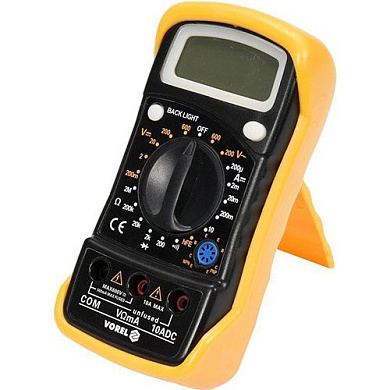 Мультиметр для измерения электрических параметров VOREL 81773 цифровой с LCD-дисплеем Фото 1