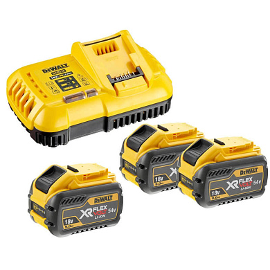 Зарядний пристрій та 3 акумулятори XR FLEXVOLT DCB547 9Ач DeWALT DCB118X3 Фото 1