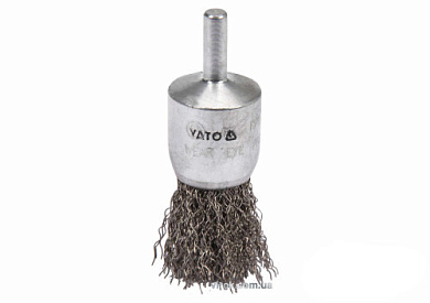 Щетка зачистная из нержавеющей стали, к дрели YATO YT-47496 Ø=25 мм, со шпинделем Ø=6 мм, 4500 об/мин Фото 1