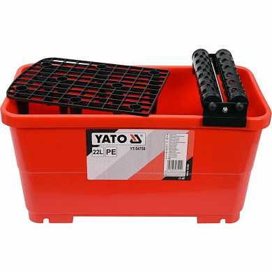 Ведро пластиковое с решеткой и валами Yato 22 л, для плиточных работ (YT-54750) Фото 1