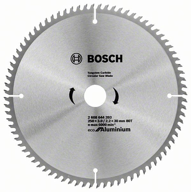 Диск пильный Bosch Eco for Aluminium 250х30, Z80 Фото 1