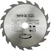 Диск пильный YATO по дереву 160х20х2.8х2.0 мм, 18 зубцов (YT-6055)