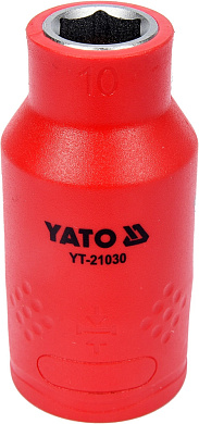 Головка торцевая шестигранная диэлектрическая YATO YT-21030 1/2" М10 x 55/38 мм VDE до 1000 В Фото 1