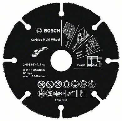 Мультифункціональний відрізний твердосплавний диск Bosch Carbide Multi Wheel 115 мм Фото 1