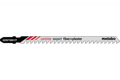 Лобзиковое полотно Metabo Carbide Expert Fiber and Plaster T 341 HM, 3 шт 623671000 Фото 1