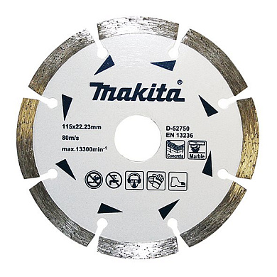 Алмазний диск 115 мм Makita (D-52750) Фото 1
