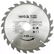 Диск пильный YATO по дереву 205х18х3.2x2.0 мм, 24 зубца (YT-6066)