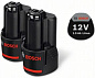 Комплект аккумуляторных батарей Li-ion Bosch 2 х GBA 12 V, 1.5 Ач Фото 2