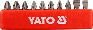 Набор отверточных насадок YATO YT-0482 SL5, SL6, PH1/1, PH2/2, PZ1/1, PZ2/2, L= 25 мм 10 шт Фото 1
