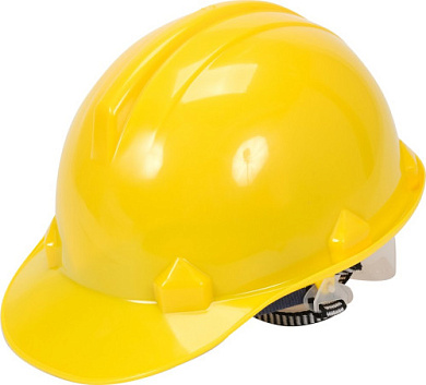 Каска для захисту голови VOREL 74172 жовта з матеріалу HDPE Фото 1