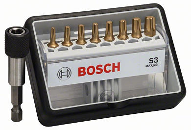 Набір біт Bosch Robust Line Max Grip S3, 9 шт Фото 1