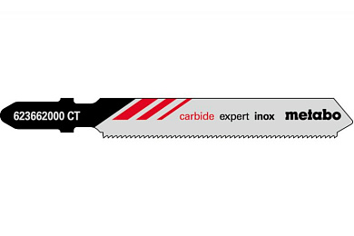 Лобзиковое полотно Metabo Carbide Expert Inox T 118 AHM, 3 шт 623662000 Фото 1